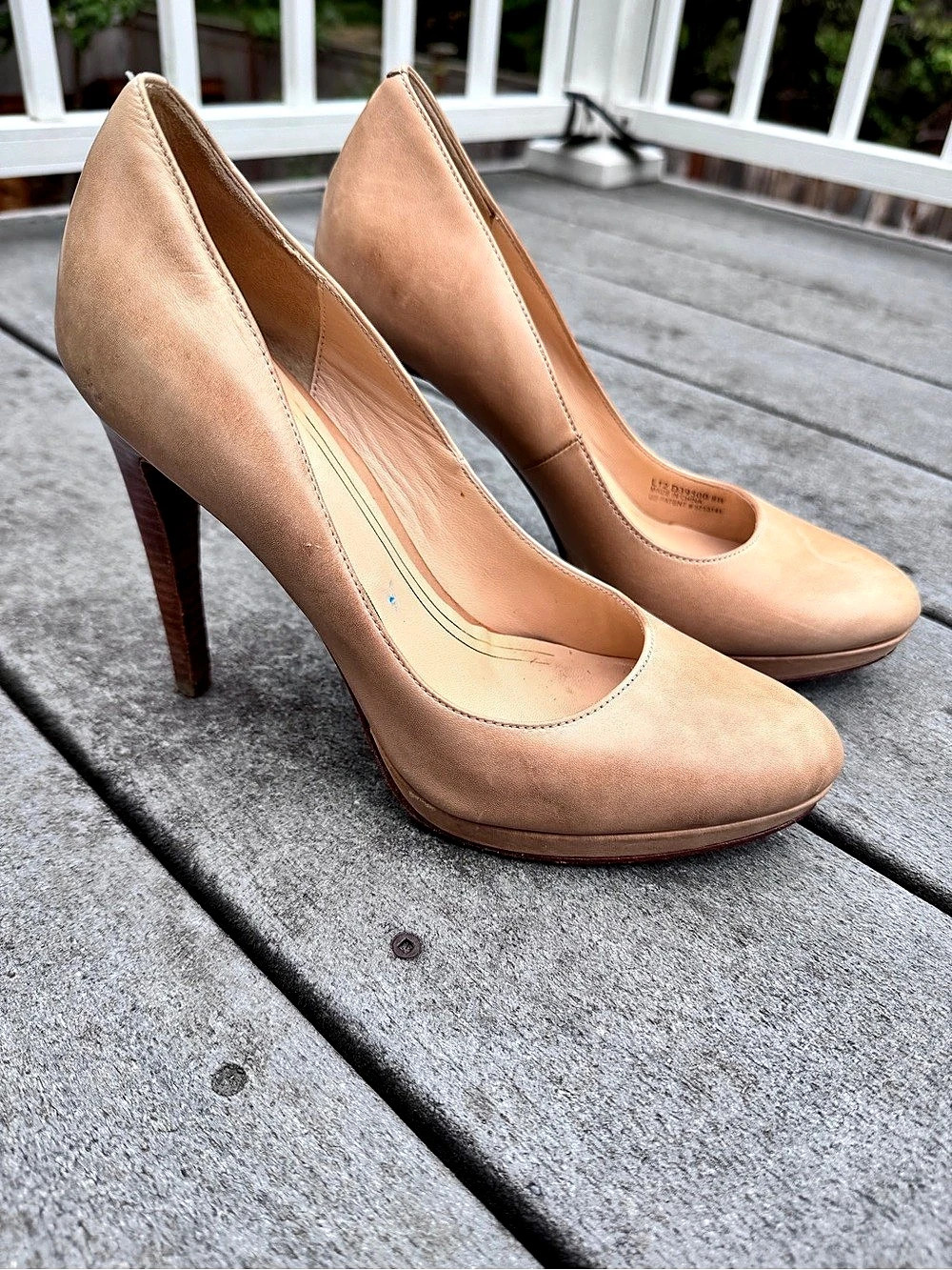 Cole Haan Nike Air Nude Leather Platform Pumps US 7